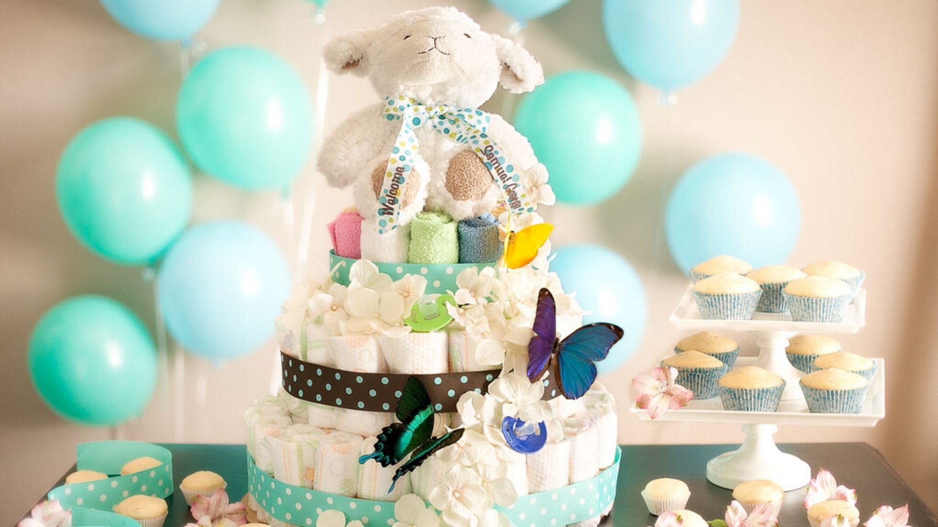 baby shower; gâteau de couches; bapteme
